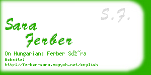 sara ferber business card